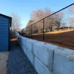 a fence and a building